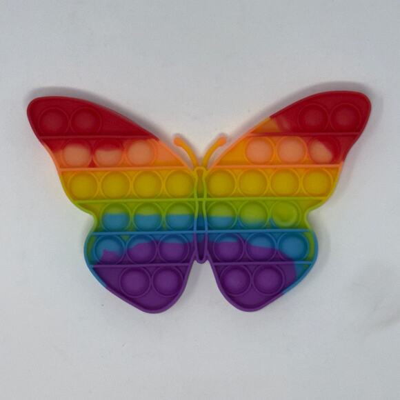 Rainbow Pop It Fidget Toy Set – Heart & Butterfly - Picture 4 of 4